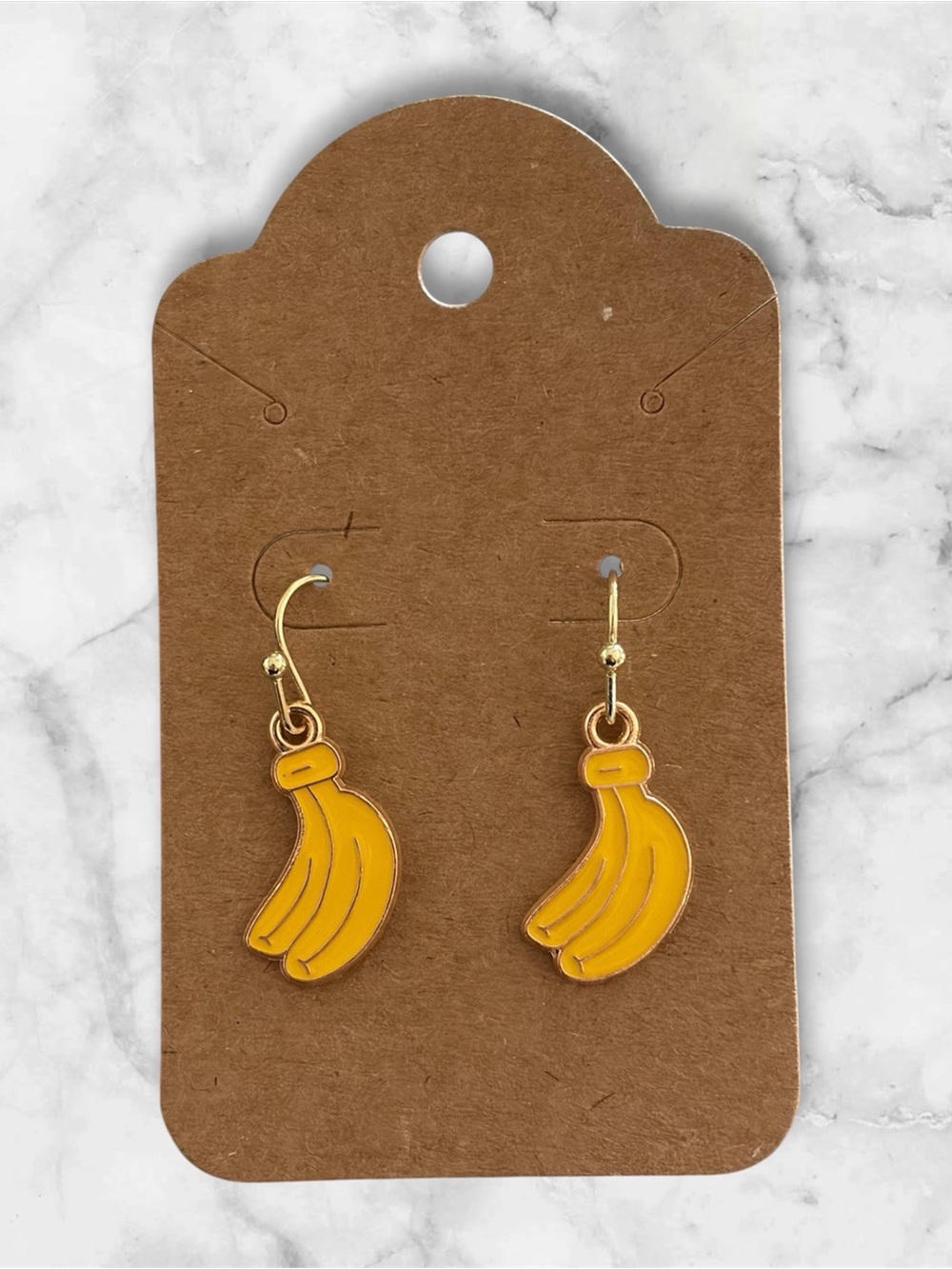 Yellow Banana Dangle Earrings